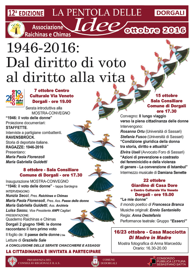 La Pentola delle Idee – 12^ edizione - 1946-2016: Dal diritto di voto al diritto alla vita