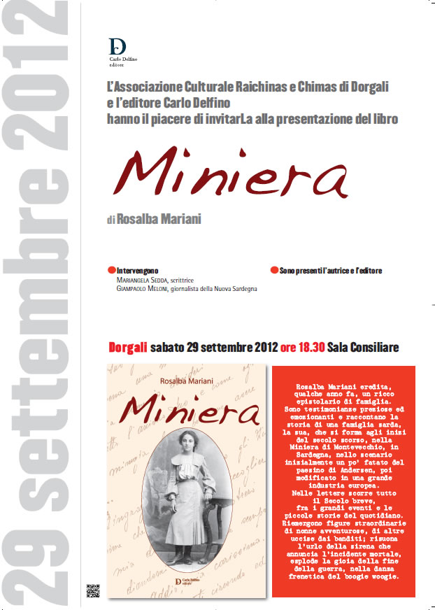 Presentazione del libro "MINIERA" di Rosalba Mariani